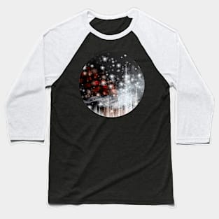 Hometown - Glitch Digital Abstract Art Snowflakes and Clouds Baseball T-Shirt